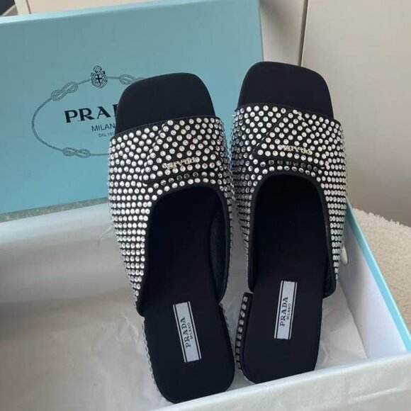 Prada Shoes - PRADAEmbroideredFabricSandals